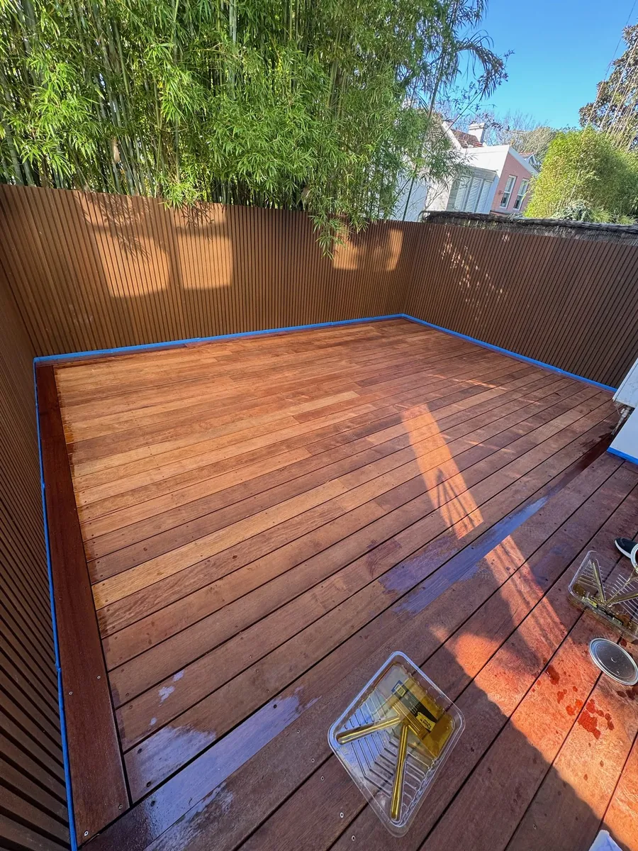 Deck and composite fence